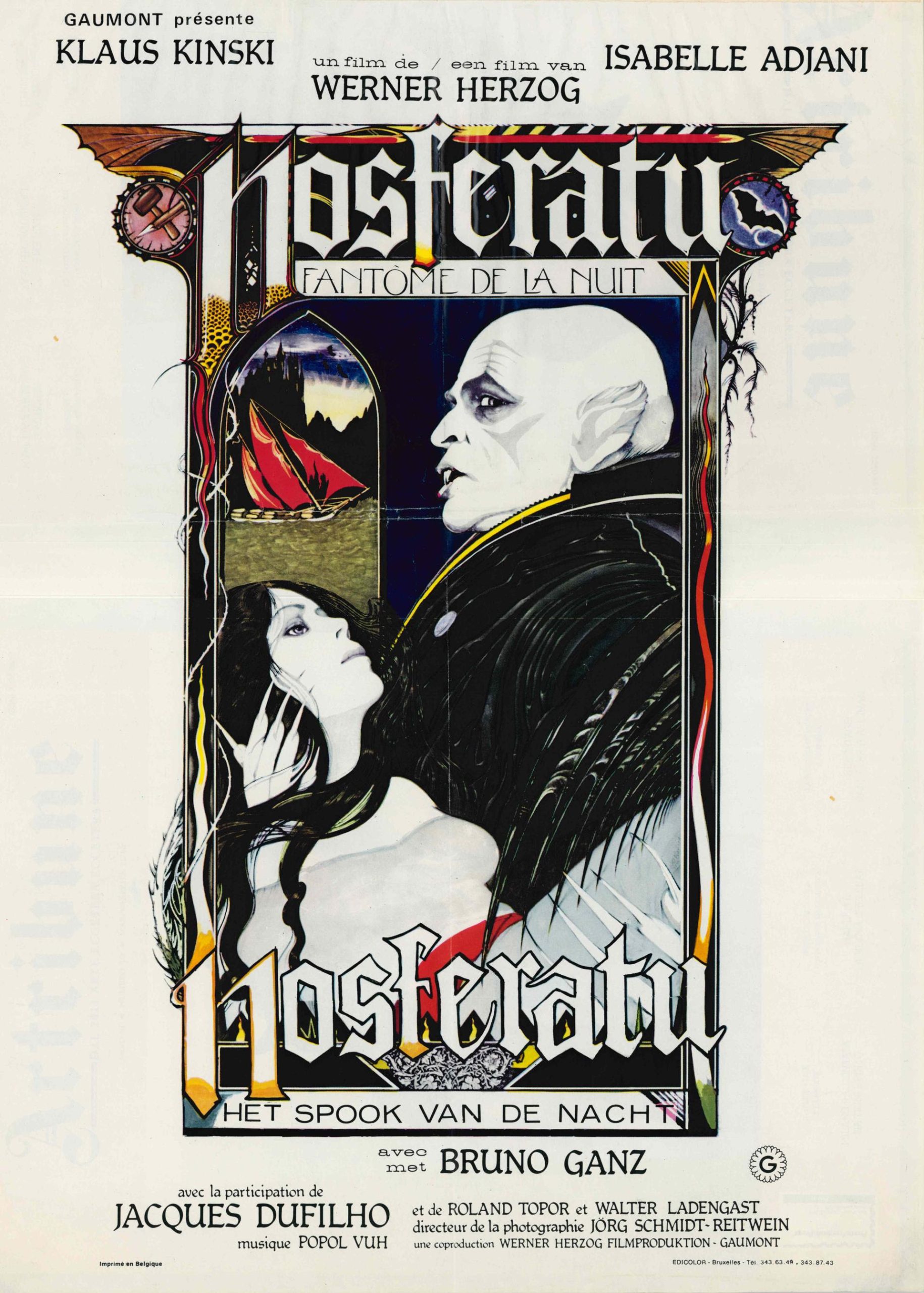 David Palladini, Nosferatu. Fantôme de la Nuit; NosferatuHet Spook van de Nacht, diretto da Werner Herzog, 1978, offset, Bruxelles, Edicolor, 1979, poster in edizione belga
Collezione privata, Milano